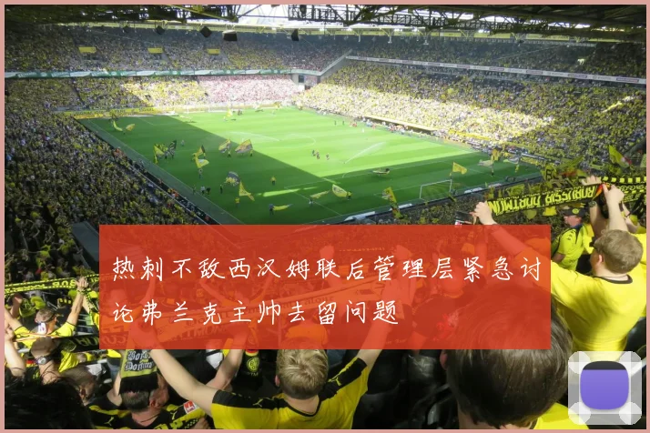 热刺不敌西汉姆联后管理层紧急讨论弗兰克主帅去留问题
